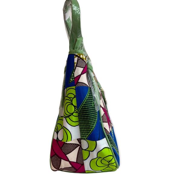 NEW Fricaine Purse Alluring Smile Shoulder Bag Patchwork Handbag Green Unique - Picture 5 of 8